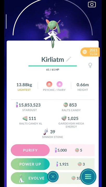 Pokémon GO-Evolving Shadow Kirlia