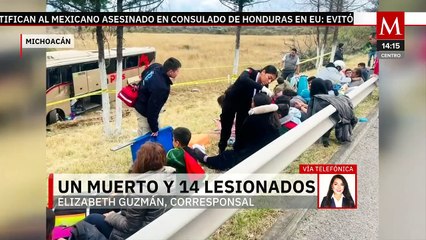 Vuelca autobús de pasajeros en Michoacán; reportan un muerto y al menos 14 lesionados