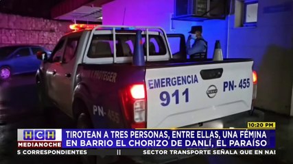 Fuerte tiroteo deja tres personas heridas en Danlí, El Paraíso