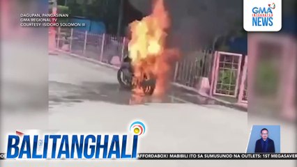 Motorsiklo, biglang nagliyab; May-ari nito, nakaligtas | Balitanghali