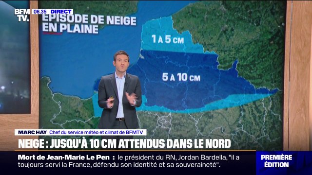 Neige: 5 départements placés en vigilance orange, jusqu'à 10 cm attendus dans le nord de la France