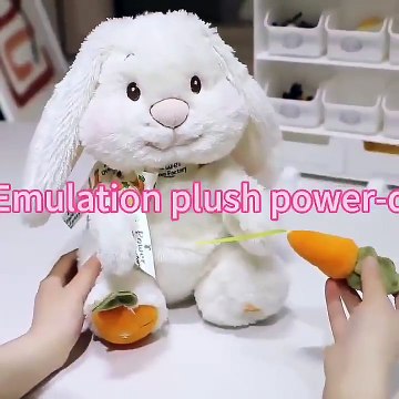 Funny powerdriven soft plush easter rabbit bunny with carrot doll toy with recording.
