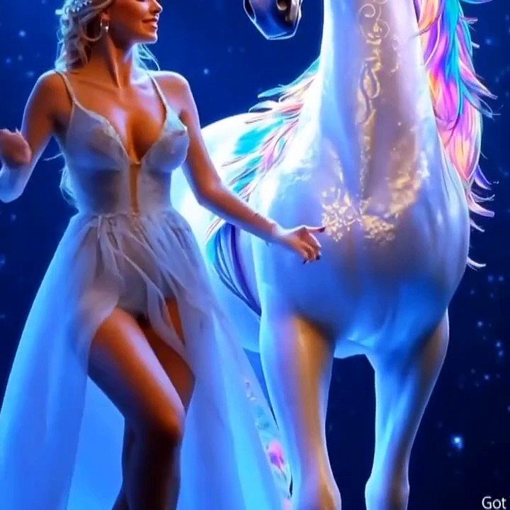Girl transform into horse