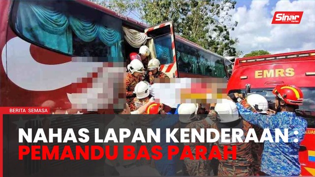 Pemandu bas parah, nahas libatkan 8 kenderaan termasuk lori