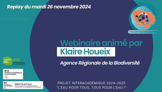 Webinaire ARB - parcours de formation en éducation à l'environnement l'eau pour tous, tous pour l'eau !