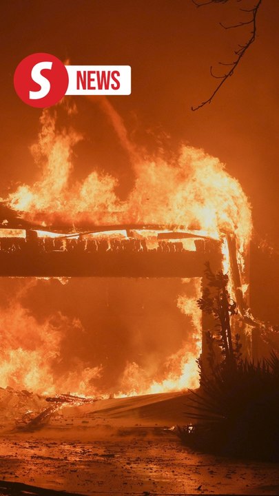 'Raging flames from Eaton Fire lick homes to skeletal structures in California
