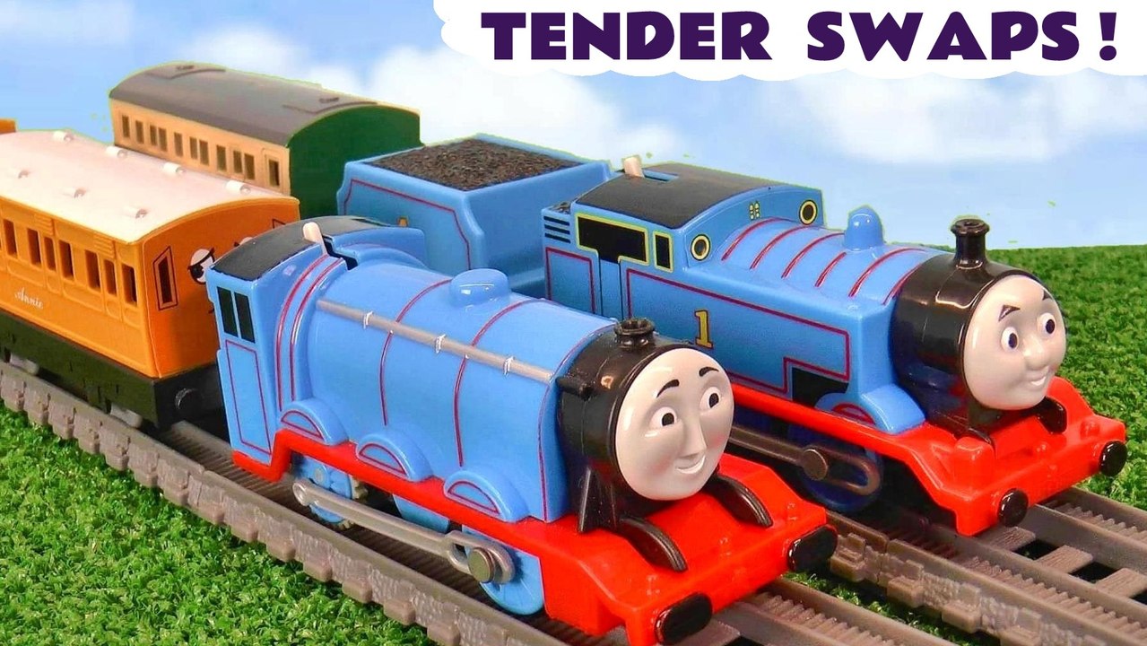 Thomas and Friends Trains swap Tenders in these fun toy train stories