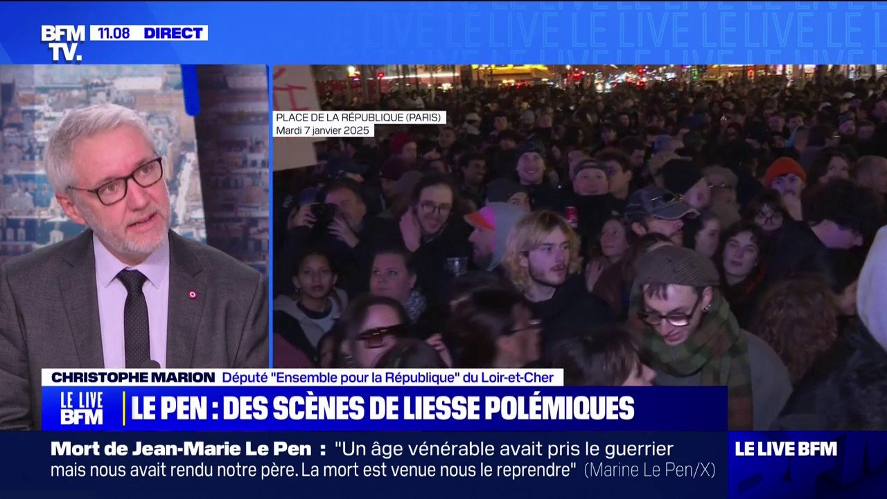 Rassemblements pour célébrer la mort de Jean-Marie Le Pen: "Je suis assez choqué au fond par ces manifestations", affirme Christophe Marion (EPR)