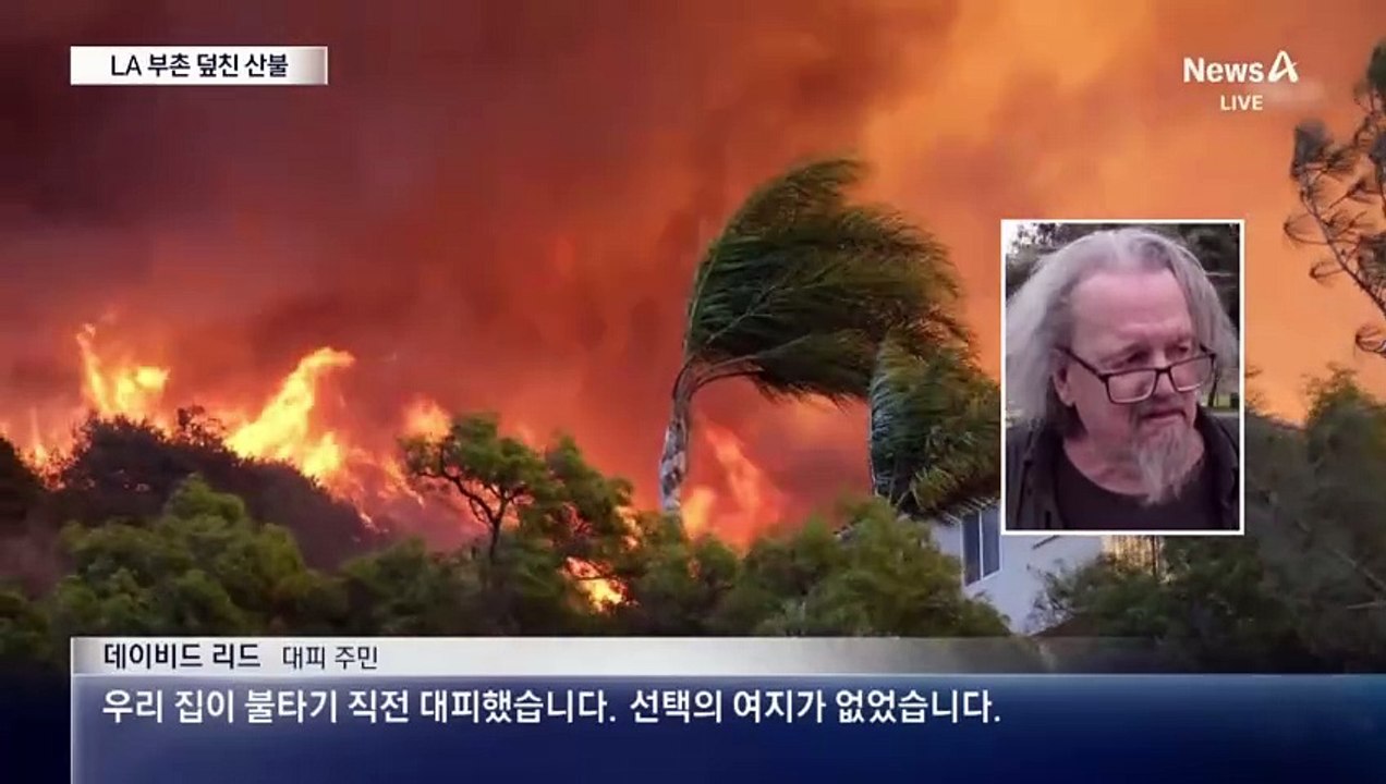 미국 LA서 대형 산불…강풍에 급속도 확산