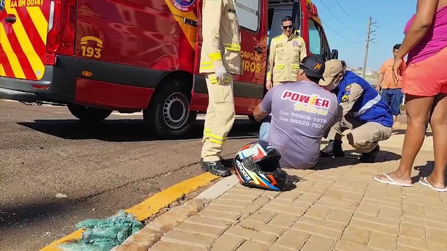 Motociclista fica ferido em colisão no Bairro Brasmadeira, em Cascavel