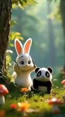 Cute rabbit 🐰 and panda 🐼 dance video