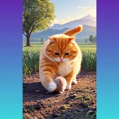 Cat catches the mouse, cooks, and eats it.