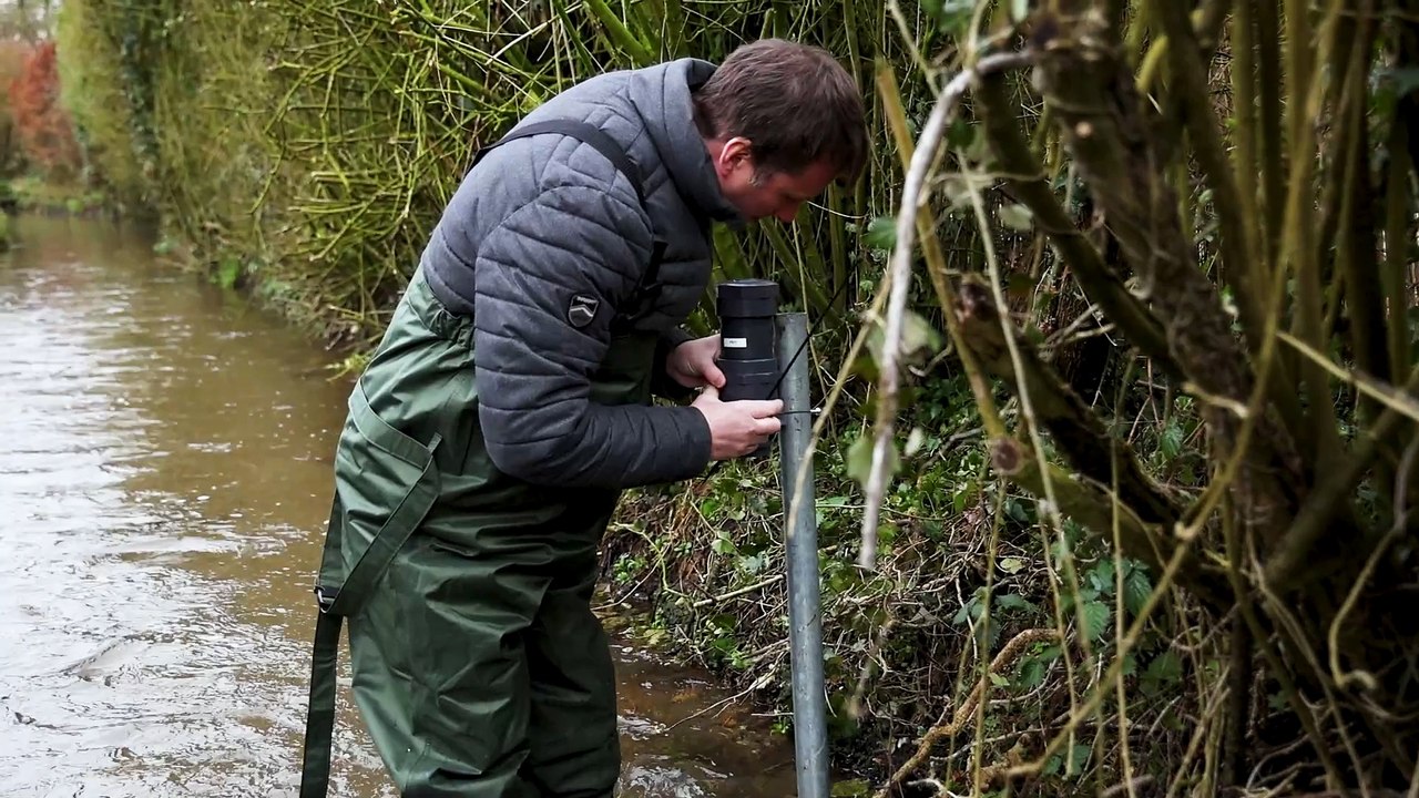 Winterbourne Stream - New sensor for flooding being installed