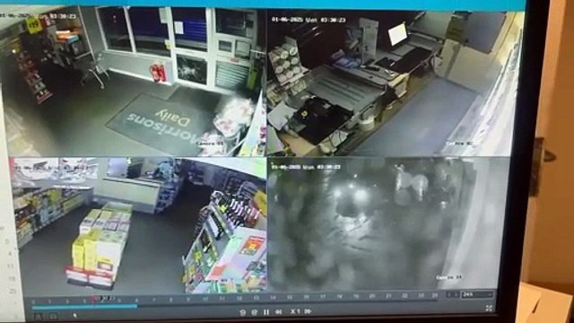 CCTV shows robbers breaking into a Morrisons Daily branch in Wolverhampton