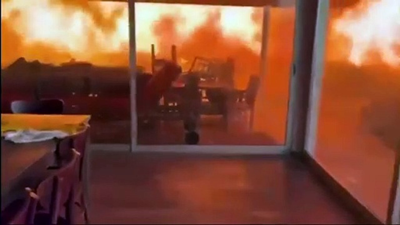 Hollywood en llamas: un hombre grabó cómo el fuego lo acorrala con su perro en su casa