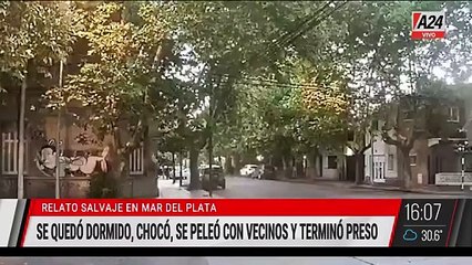 A24.com - 🚨MAR DEL PLATA： SE QUEDÓ DORMIDO Y CHOCÓ  El conductor chocó contra otro vehículo e