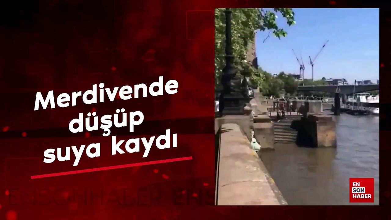 Merdivende düşüp suya kaydı