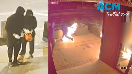 Alleged arsonists scramble from scene as man lights his pants on fire