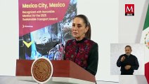 Sheinbaum celebra mención honorífica de CdMx por transporte sustentable