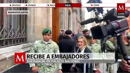 Cónsules y embajadores llegan a Palacio Nacional para reunirse con Claudia Sheinbaum