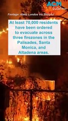 Hollywood stars amongst tens of thousands evacuated in Los Angeles wildfires