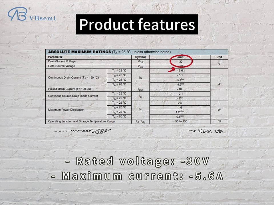 2321-VB is a SOT23 package P-Channel field effect MOS tube