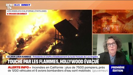 Incendie: "On s'attend à une destruction totale" du campus, affirme Clara-Lisa Kabbaz (présidente du lycée français de Los Angeles)