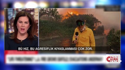 Kaliforniya'da canlı yayında yangın paniği | Video Haber
