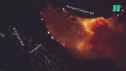 Imágenes calle por calle del incendio en Los Ángeles que ha llegado a Hollywood