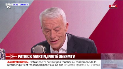 Patrick Martin (président du Medef): "Il faut aller chercher l'argent là où il dort, certainement pas sur le dos des salariés et des entreprises"