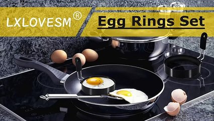 3 packs 3.5'' Egg Rings Set with Silicone Handle, Stainless Steel Egg Cooking in 2025