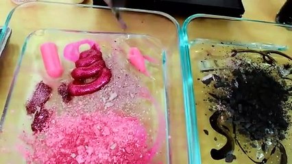Pink vs Black - Mixing Makeup Eyeshadow Into Slime! Special Series 91 Satisfying Slime Video