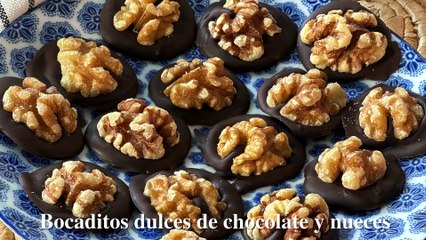 Bocaditos dulces de chocolate y nueces