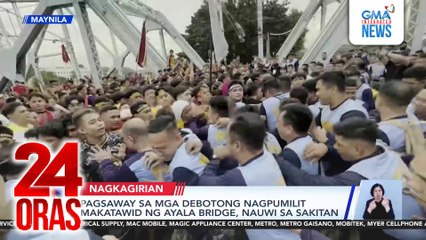 Pagsaway sa mga debotong nagpumilit makatawid ng Ayala Bridge, nauwi sa sakitan | 24 Oras