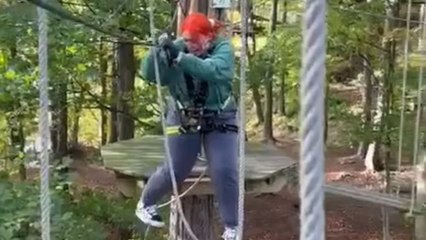 Girl's attempt to conquer fear of heights ends in anxiety on Go Ape course