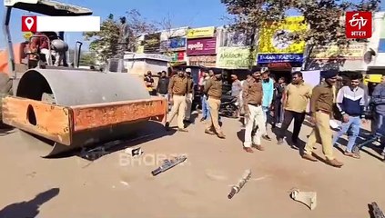 ट्रैफिक पुलिस की बड़ी कार्रवाई, भडभड़ाने वाले वाहन साइलेंसरों को रोलर से रौंदा