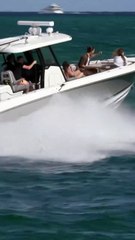 In this clip the people in the bow don't seem to be getting bounced around like if they were in a different boat