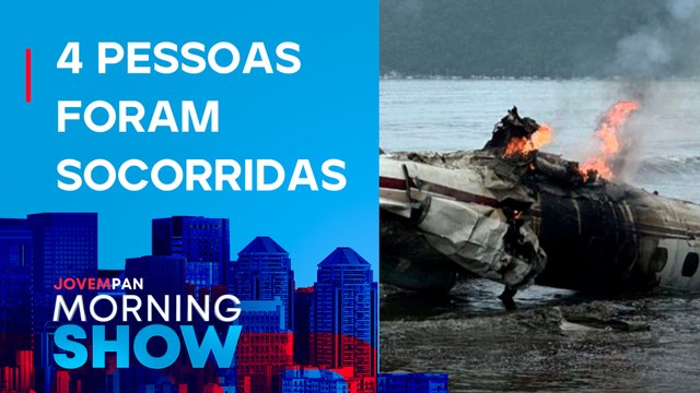 Avião de pequeno porte cai em praia de Ubatuba