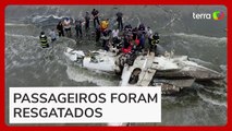 Novas imagens mostram operação de resgate de vítimas de avião que caiu em Ubatuba (SP)