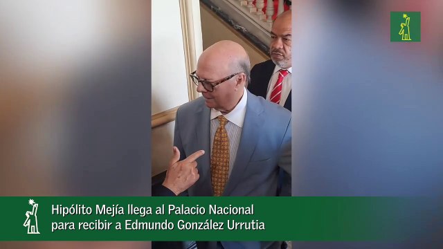 Hipólito Mejía llega al Palacio Nacional para recibir a Edmundo González Urrutia