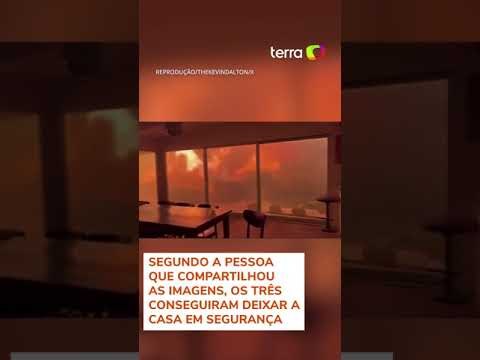 Incêndios nos EUA: homens e cão ficam presos em casa tomada por fogo em Los Angeles #shorts