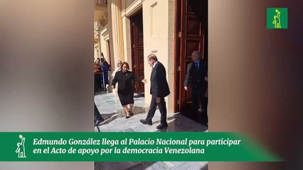 Edmundo González llega al Palacio Nacional para participar en el Acto de apoyo por la democracia Venezolana