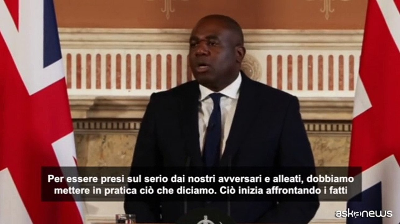 Lammy: "Trump ha ragione su spesa Difesa Ue, Regno Unito verso 2,5%"