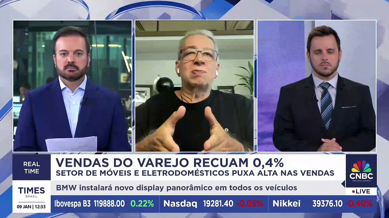 IBGE divulga pesquisa mensal de comércio; vendas do varejo caem 0,4%; Gilberto Braga comenta