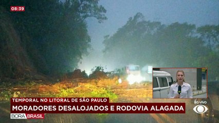 Temporal causa alagamentos em Peruíbe, no litoral de SP
