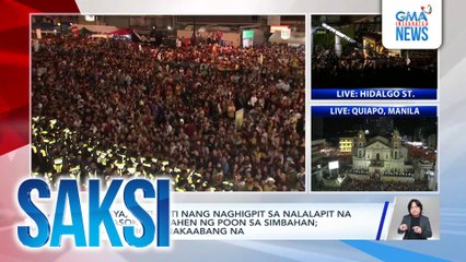 Pulisya, unti-unti nang naghigpit sa nalalapit na pagpasok ng imahen ng poon sa simbahan; ilang deboto, nakaabang na | Saksi