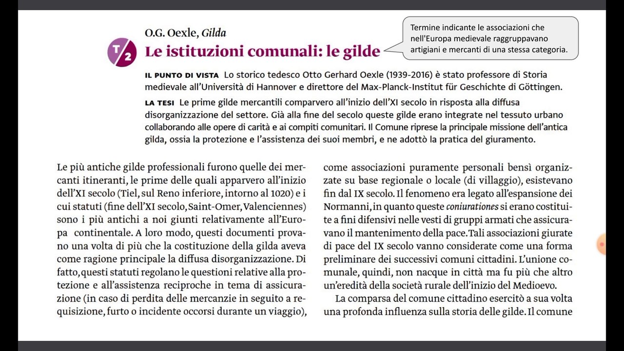 Introduzione alle letture storiografiche Capitolo 4 - I Comuni