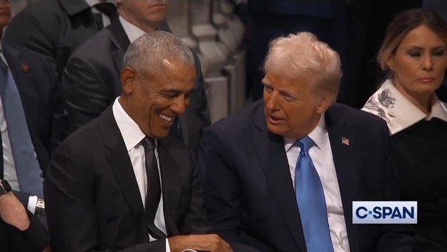 Trump y Obama en el funeral de Estado de Jimmy Carter.