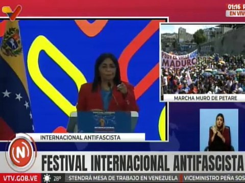 Vpdta. Delcy Rodríguez: Los venezolanos han salido a marchar para apoyar al Pdte. Nicolás Maduro