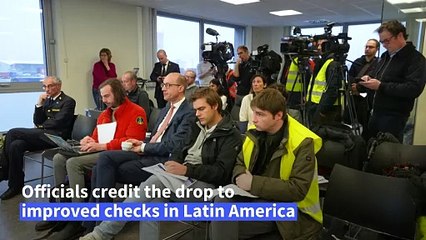 Cocaine seizures at Belgian port fell by almost two-thirds last year